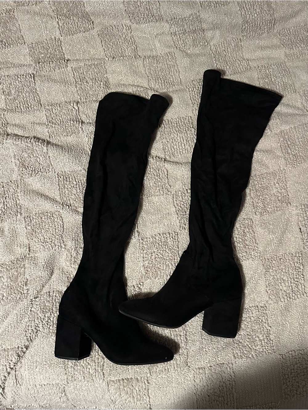 Bar III Black Over-The-Knee Block Heel Boots